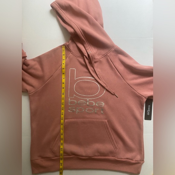BEBE Sweatshirt Sport B Logo Hoodie Women’s Size 1X Rose Dust NWT Activewear - Picture 7 of 9